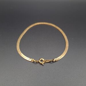 ☀️ 3/$40 Vintage Gold Tone Herringbone Chain Bracelet Classic Minimalist Jewelry
